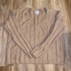 stretchy knit, reverse stitch sweater